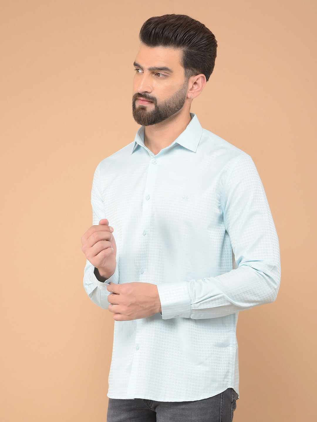 Blue Printed Shirt-Men Shirts-Crimsoune Club