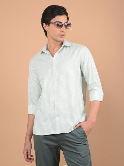 Green Printed Shirt-Men Shirts-Crimsoune Club