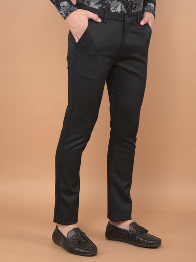 Black Knitted Trousers-Men Trousers-Crimsoune Club