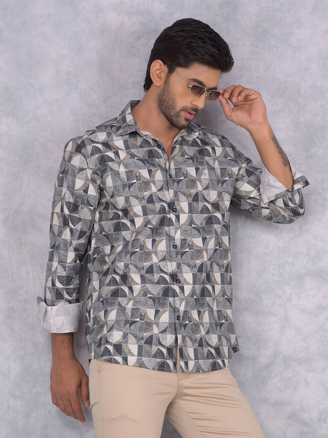 Multi-Color Printed 100% Cotton Shirt-Men Shirts-Crimsoune Club