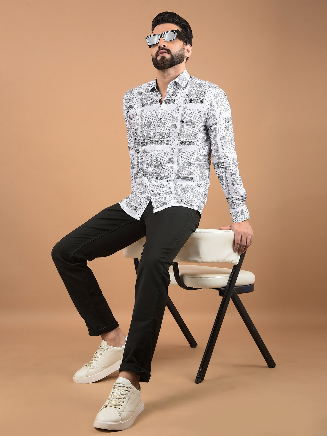 White Printed Shirt-Men Shirts-Crimsoune Club