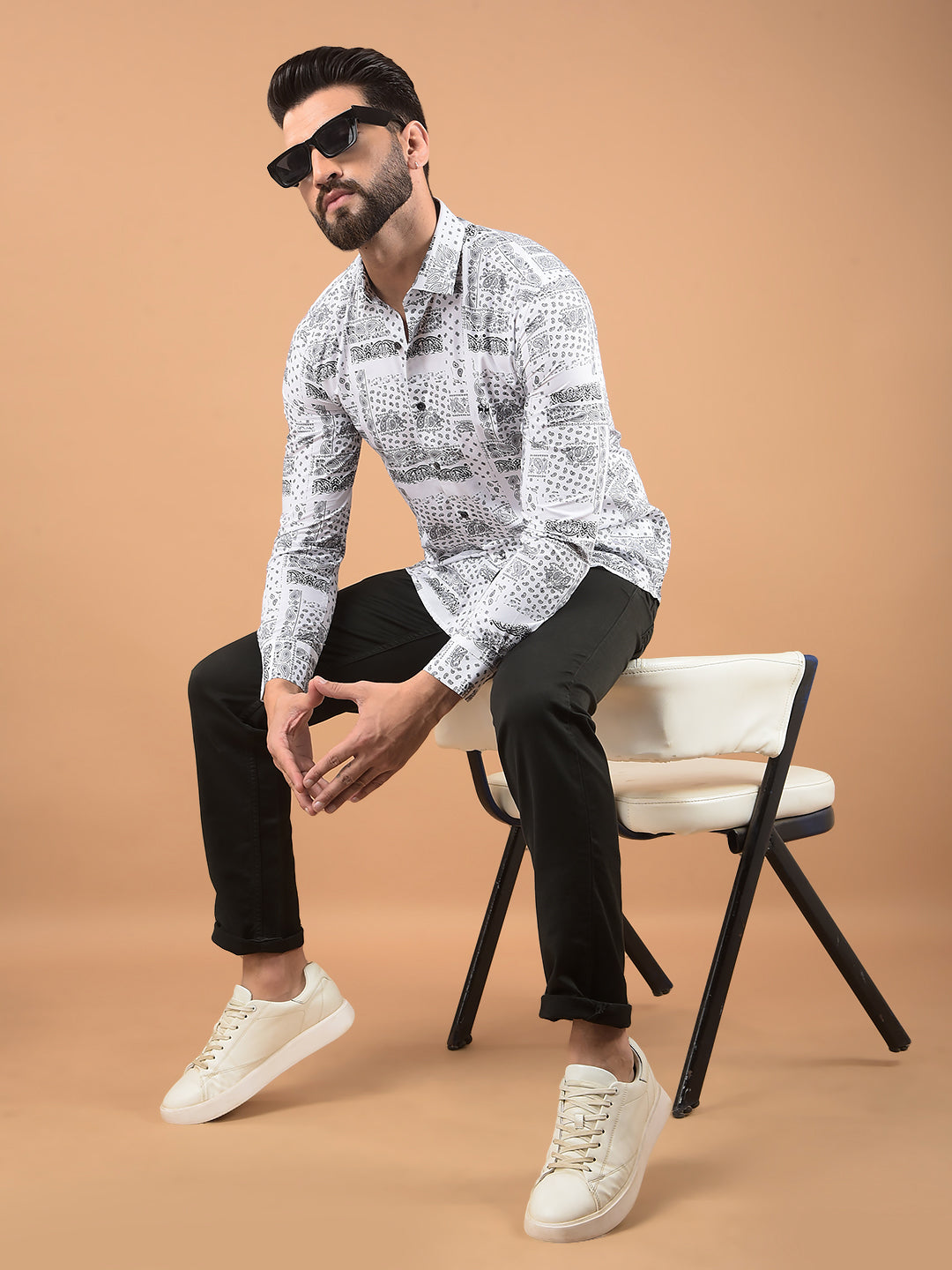 White Printed Shirt-Men Shirts-Crimsoune Club