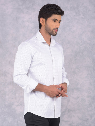 White Printed Shirt-Men Shirts-Crimsoune Club