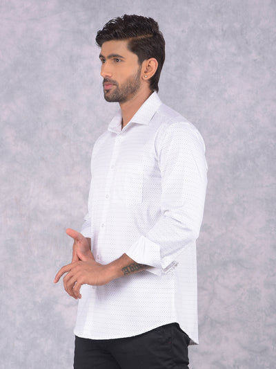 White Printed Shirt-Men Shirts-Crimsoune Club