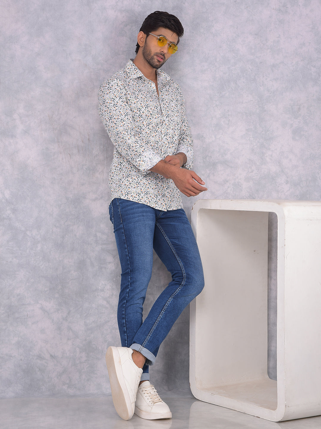 Multi-Color Floral Print Shirt-Men Shirts-Crimsoune Club