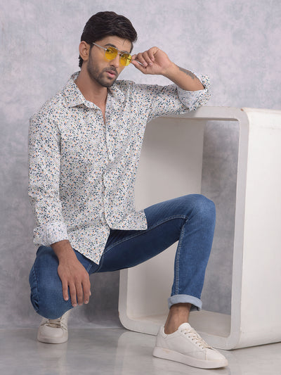 Multi-Color Floral Print Shirt-Men Shirts-Crimsoune Club