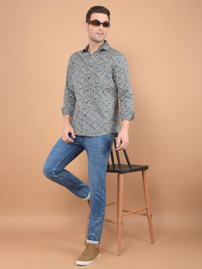 Multi-Color Floral Print Shirt-Men Shirts-Crimsoune Club