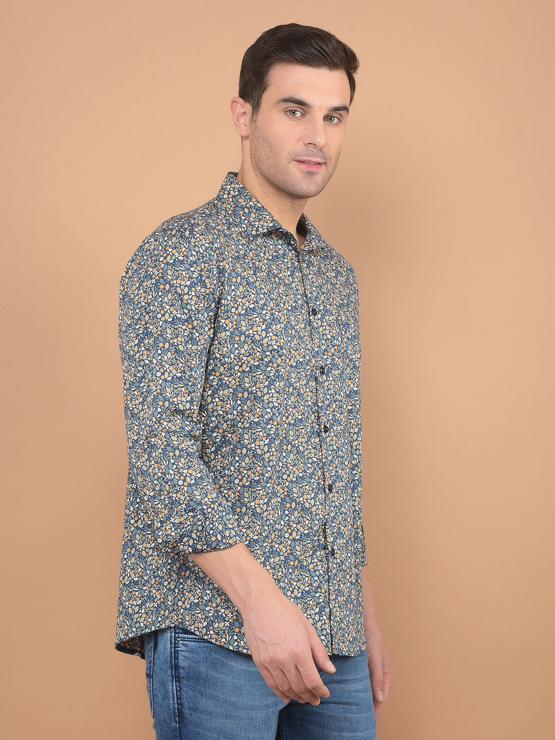 Multi-Color Floral Print Shirt-Men Shirts-Crimsoune Club