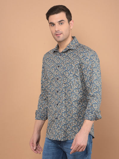 Multi-Color Floral Print Shirt-Men Shirts-Crimsoune Club