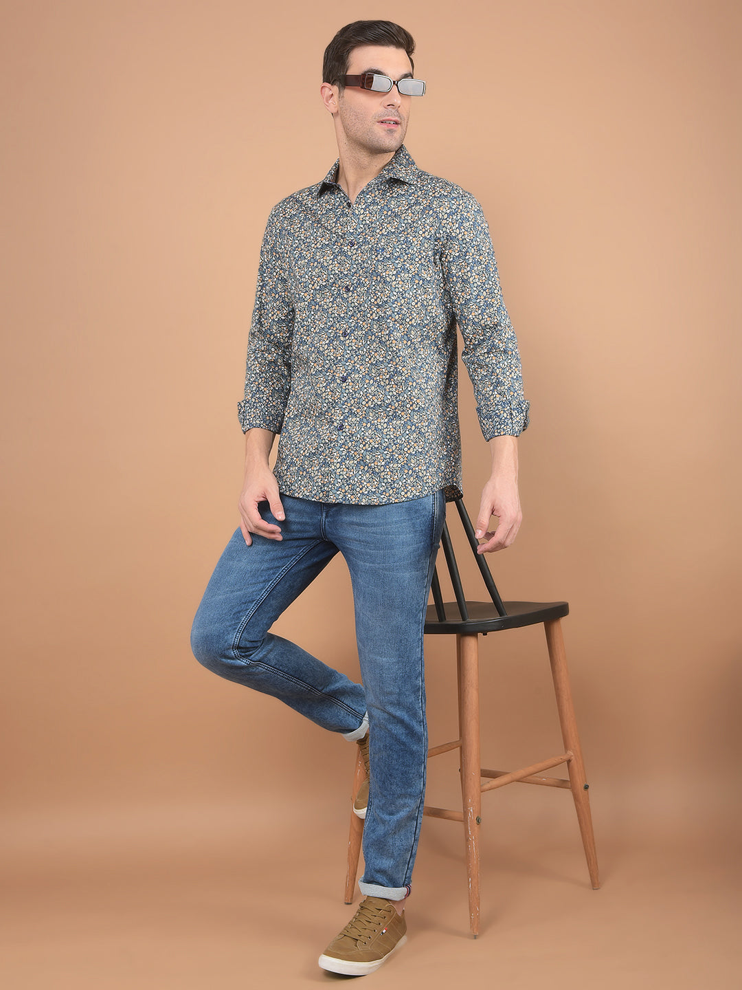 Multi-Color Floral Print Shirt-Men Shirts-Crimsoune Club