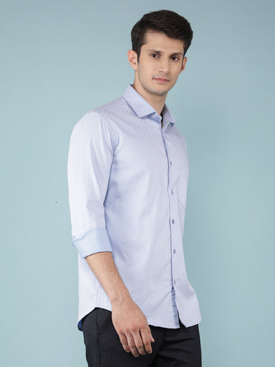 Blue Printed Shirt-Men Shirts-Crimsoune Club