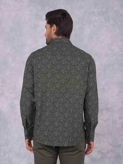 Green Printed Shirt-Men Shirts-Crimsoune Club