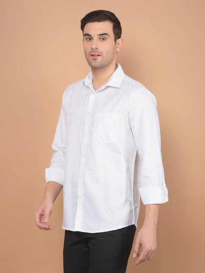 White Printed Shirt-Men Shirts-Crimsoune Club