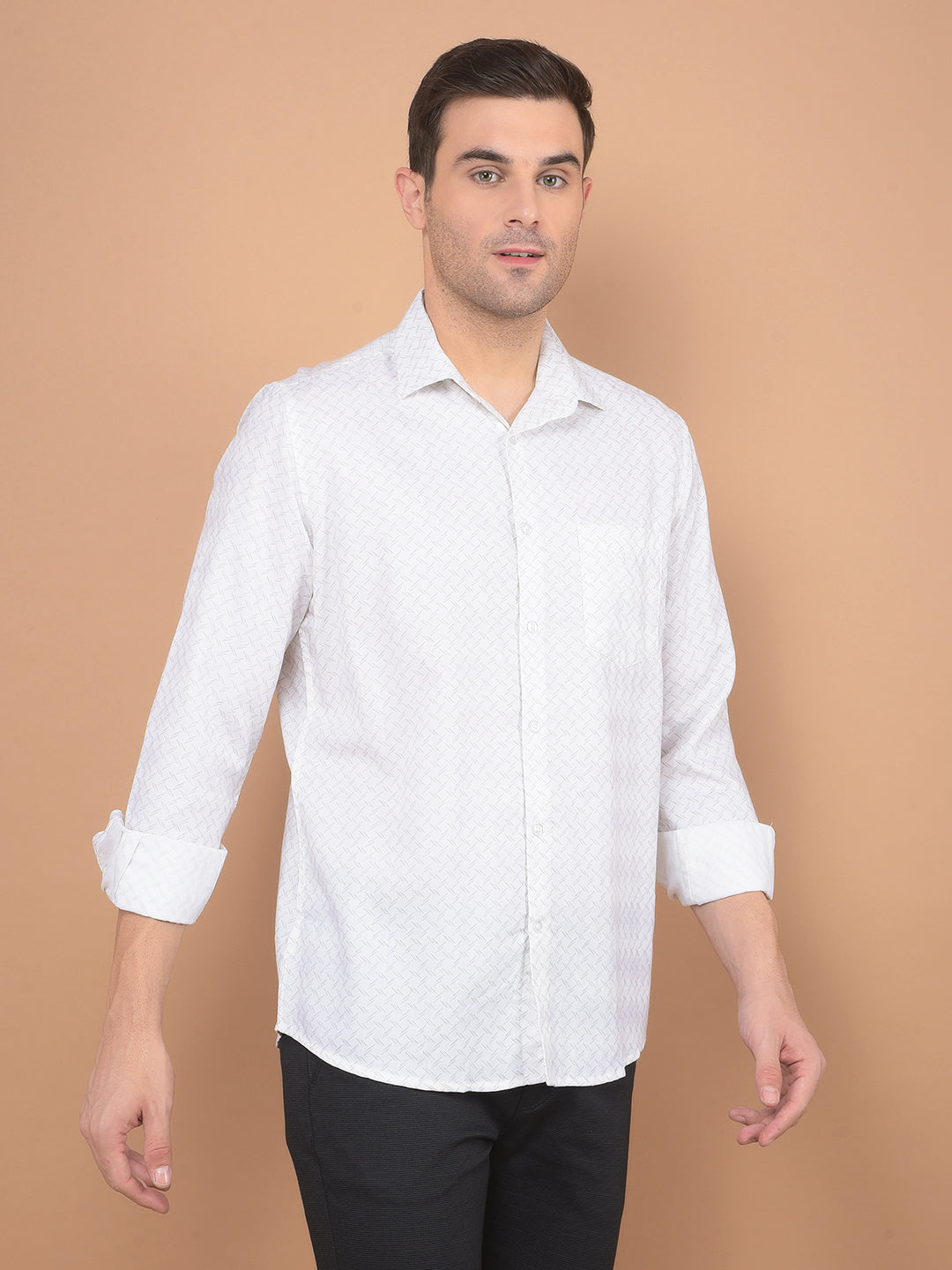 White Printed Shirt-Men Shirts-Crimsoune Club