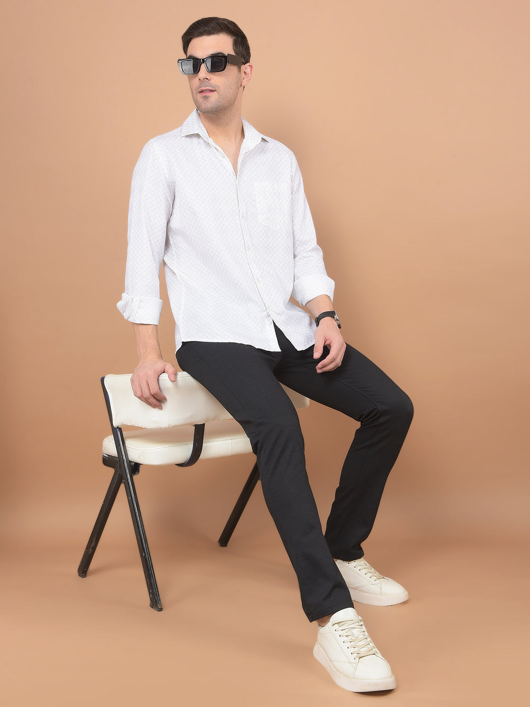 White Printed Shirt-Men Shirts-Crimsoune Club