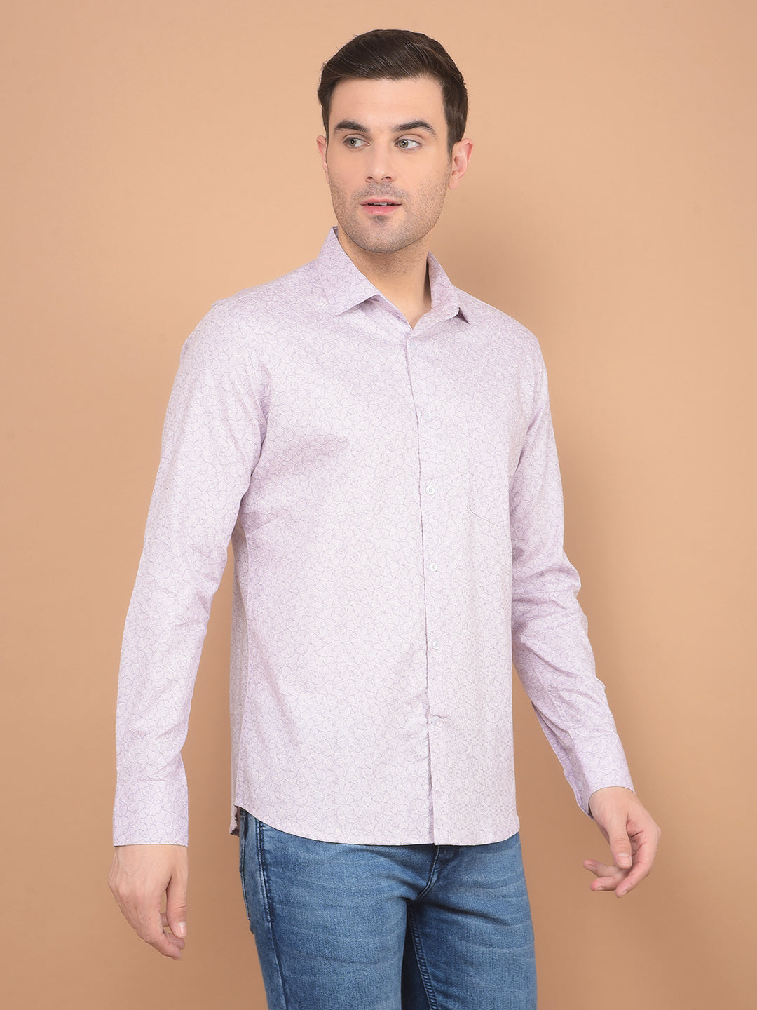 Pink Printed Shirt-Men Shirts-Crimsoune Club