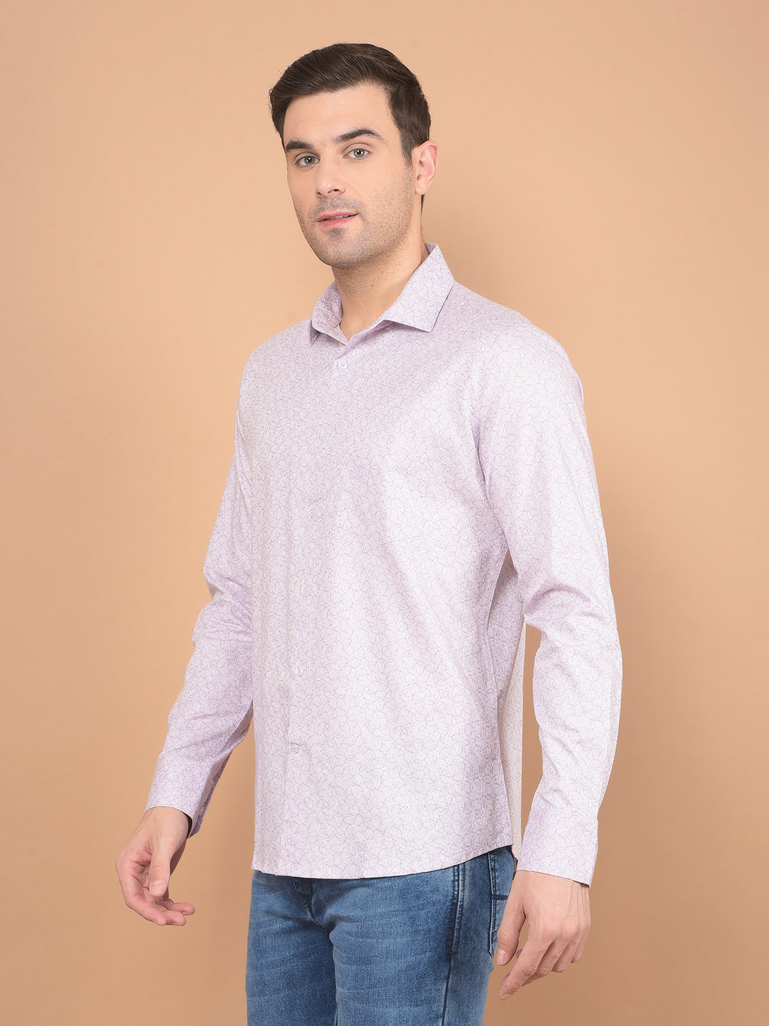 Pink Printed Shirt-Men Shirts-Crimsoune Club