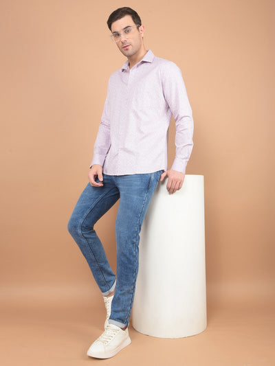 Pink Printed Shirt-Men Shirts-Crimsoune Club