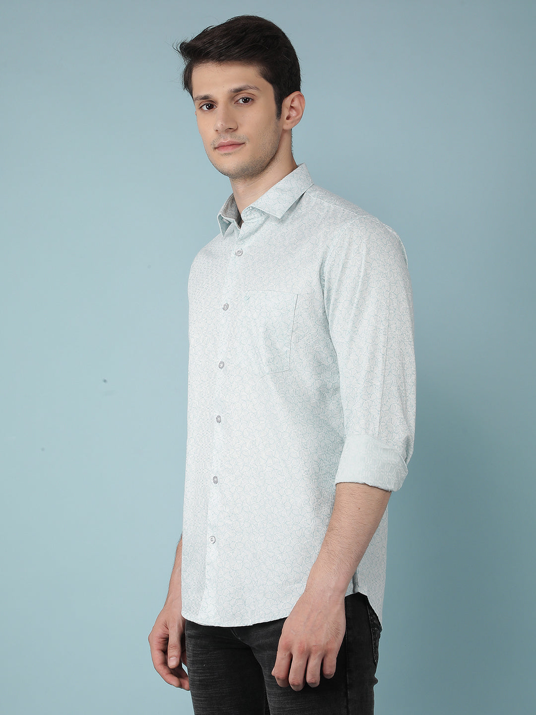 Green Printed Shirt-Men Shirts-Crimsoune Club