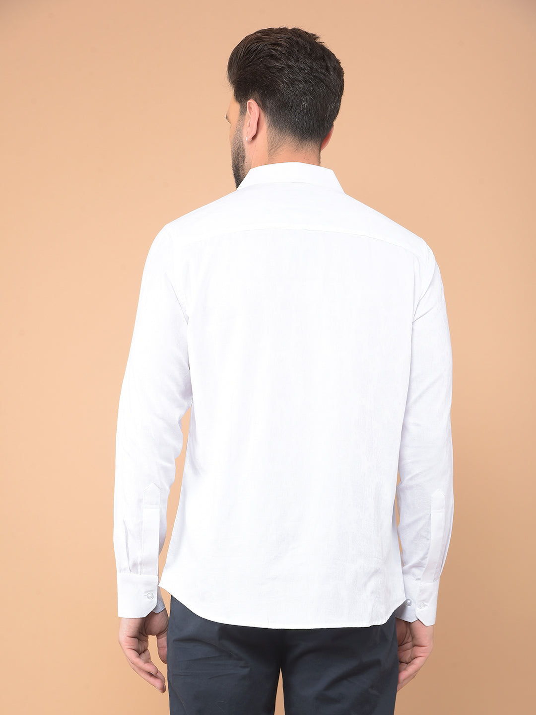 White Printed 100% Cotton Shirt-Men Shirts-Crimsoune Club