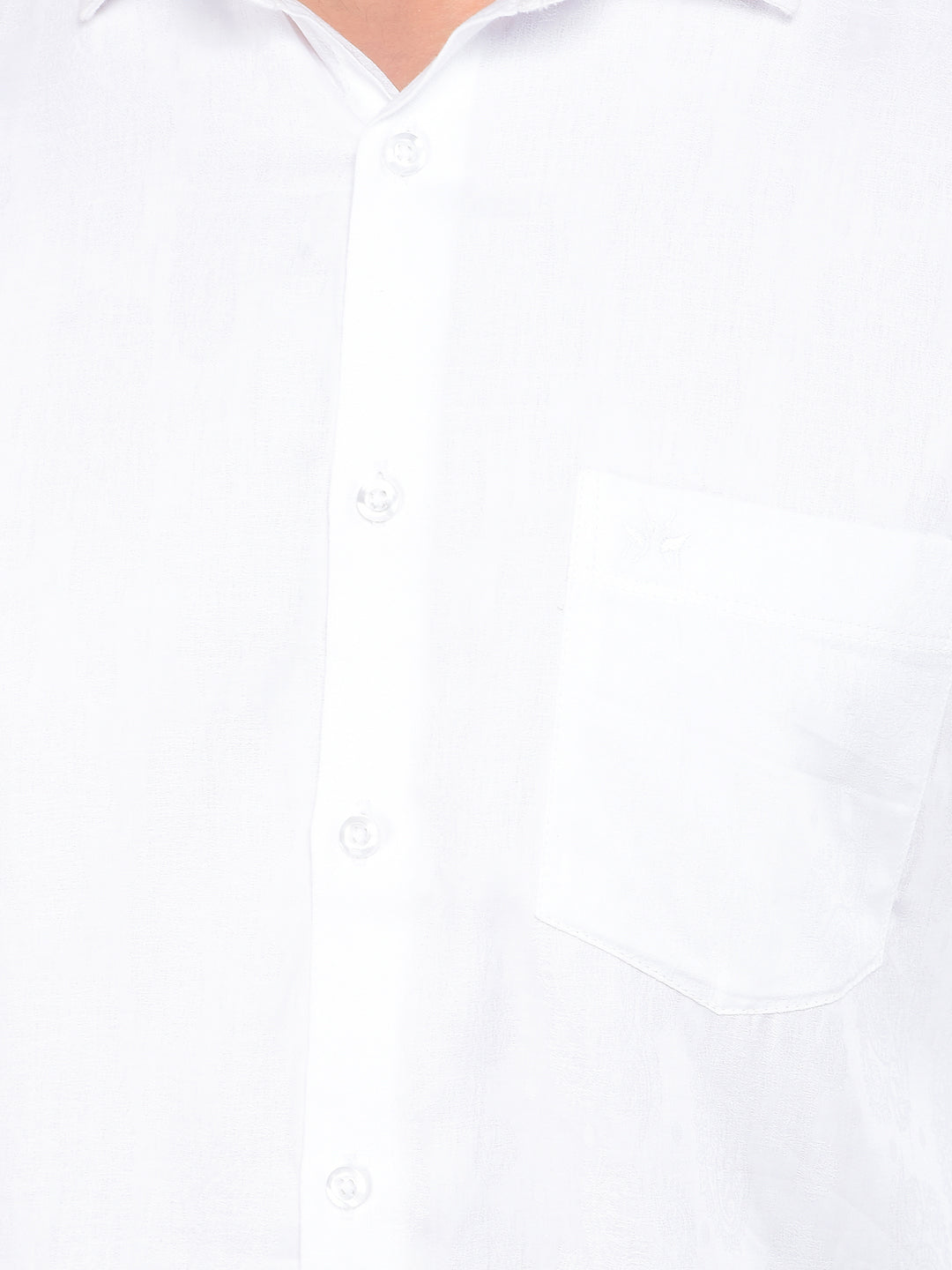 White Printed 100% Cotton Shirt-Men Shirts-Crimsoune Club