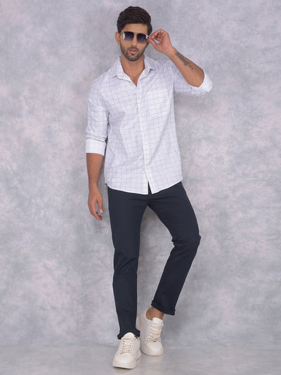 White Printed 100% Cotton Shirt-Men Shirts-Crimsoune Club