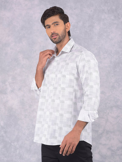 Grey Printed Shirt-Men Shirts-Crimsoune Club