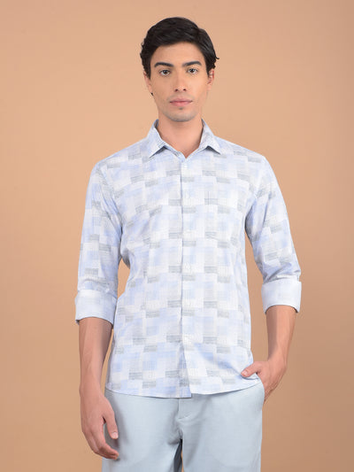 Blue Checked Shirt-Men Shirts-Crimsoune Club