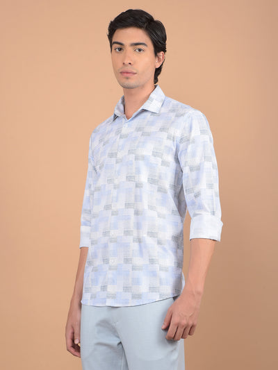 Blue Checked Shirt-Men Shirts-Crimsoune Club