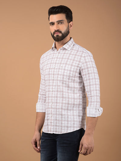 Purple Checked 100% Cotton Shirt