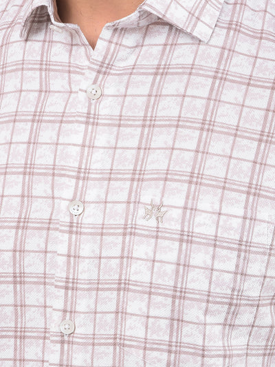 Purple Checked 100% Cotton Shirt