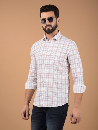 Purple Checked 100% Cotton Shirt