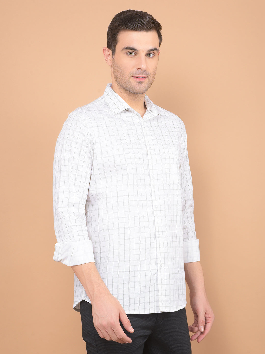 White Printed Shirt-Men Shirts-Crimsoune Club