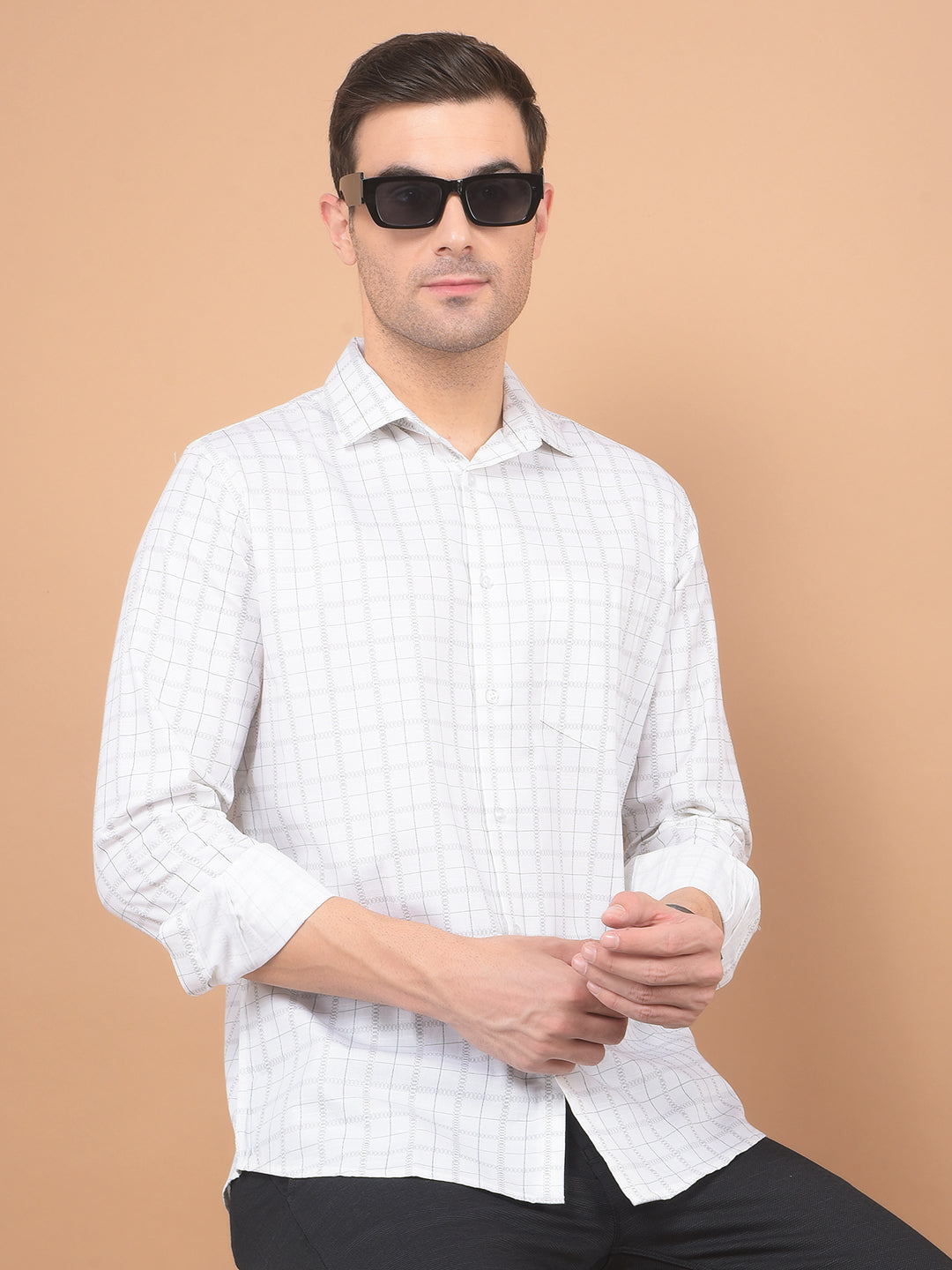 White Printed Shirt-Men Shirts-Crimsoune Club