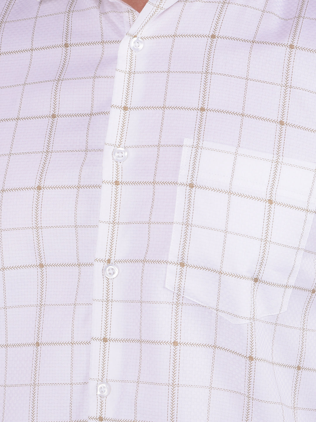 White Checked 100% Cotton Shirt-Men Shirts-Crimsoune Club