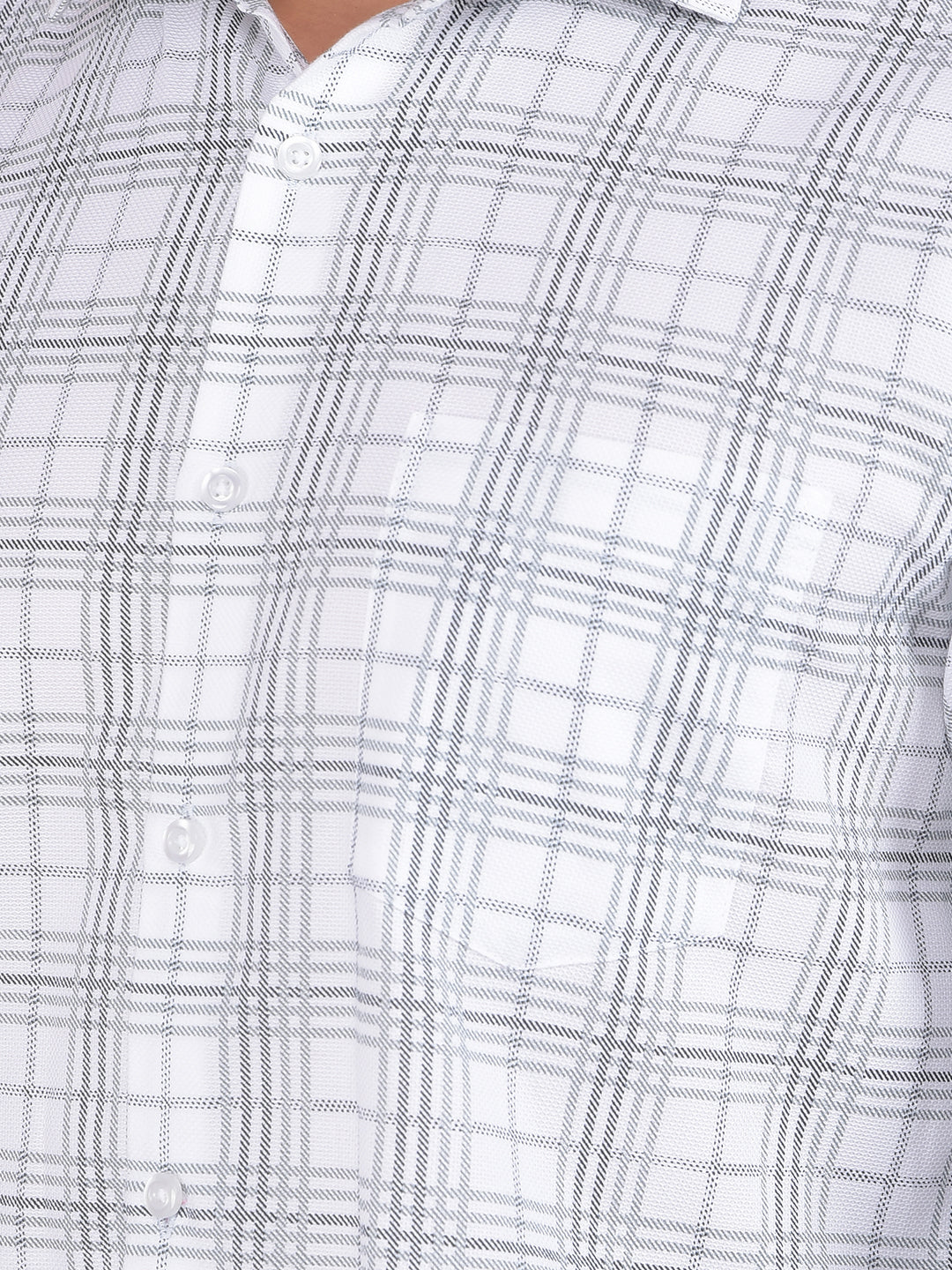 White Checked 100% Cotton Shirt-Men Shirts-Crimsoune Club