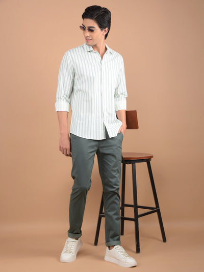 Blue Vertical Stripes Shirt-Men Shirts-Crimsoune Club