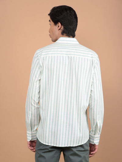 Blue Vertical Stripes Shirt-Men Shirts-Crimsoune Club