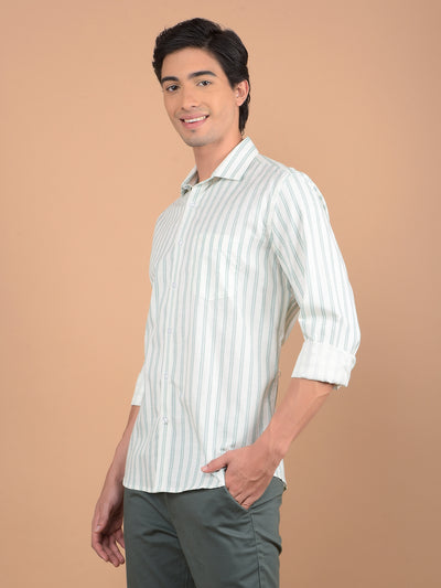 Blue Vertical Stripes Shirt-Men Shirts-Crimsoune Club