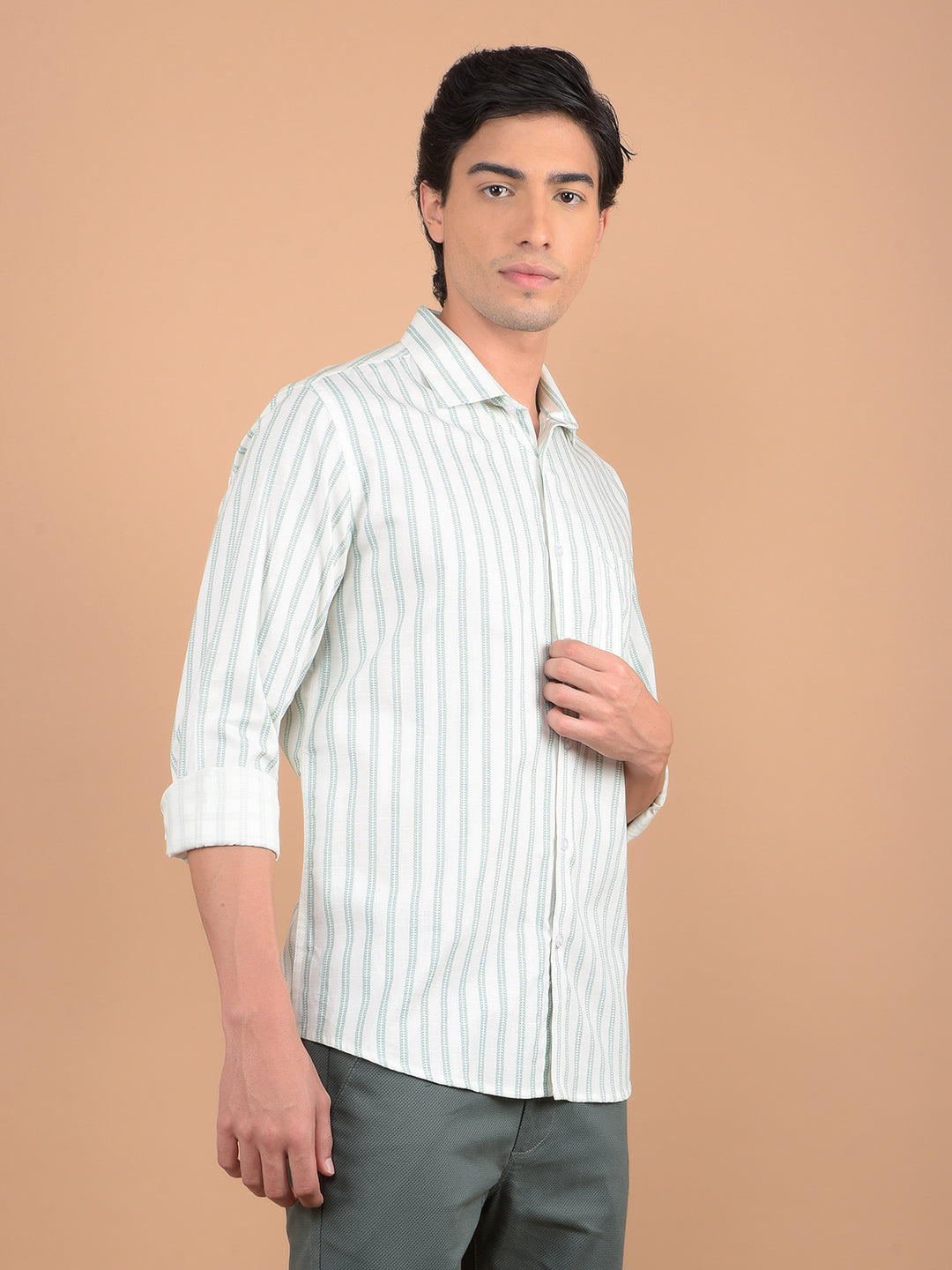 Blue Vertical Stripes Shirt-Men Shirts-Crimsoune Club