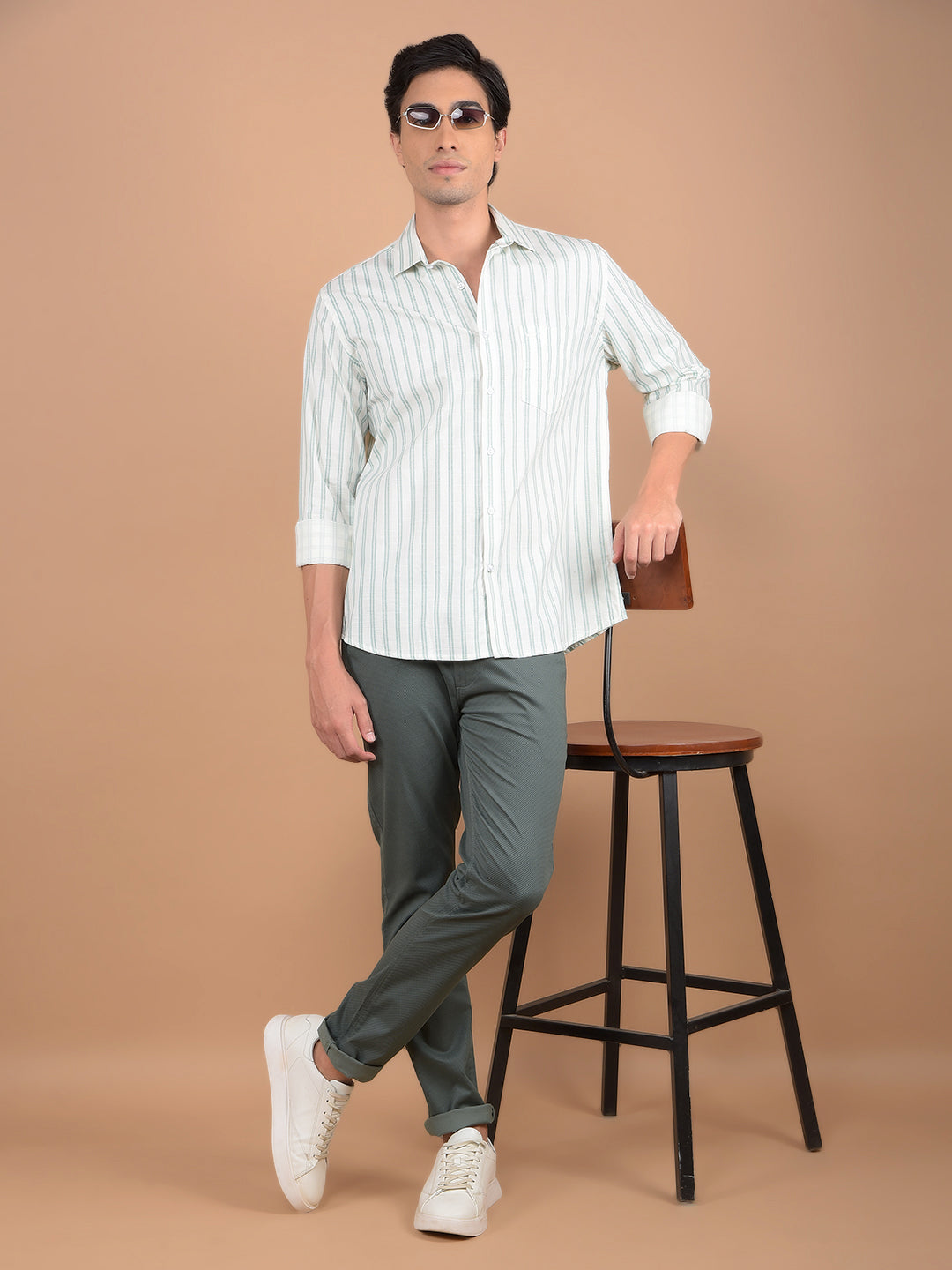 Blue Vertical Stripes Shirt-Men Shirts-Crimsoune Club