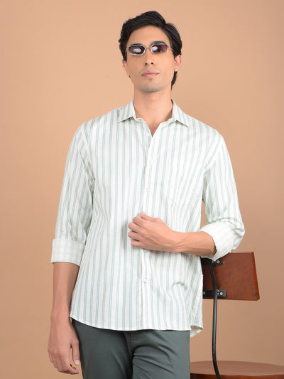 Blue Vertical Stripes Shirt-Men Shirts-Crimsoune Club