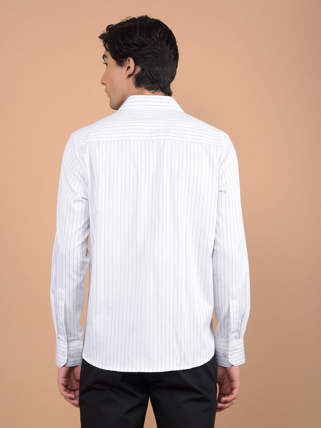 White Vertical Stripes Shirt-Men Shirts-Crimsoune Club