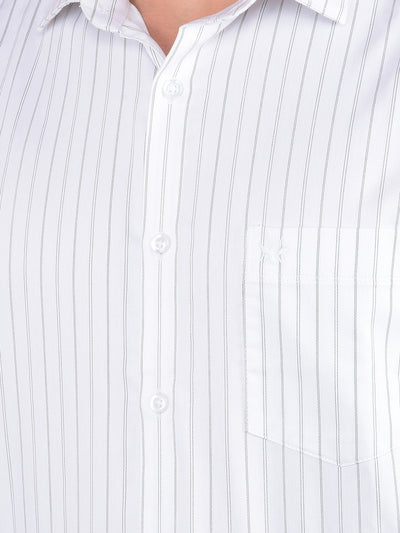 White Vertical Stripes Shirt-Men Shirts-Crimsoune Club