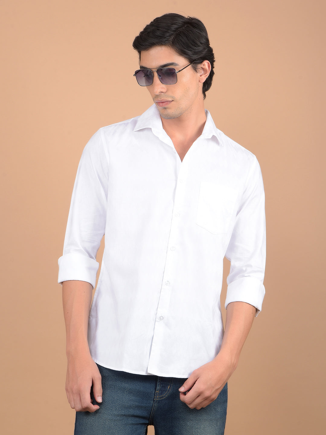 White Printed Shirt-Men Shirts-Crimsoune Club