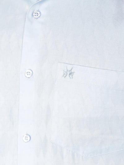 Blue Jacquard Shirt-Men Shirts-Crimsoune Club