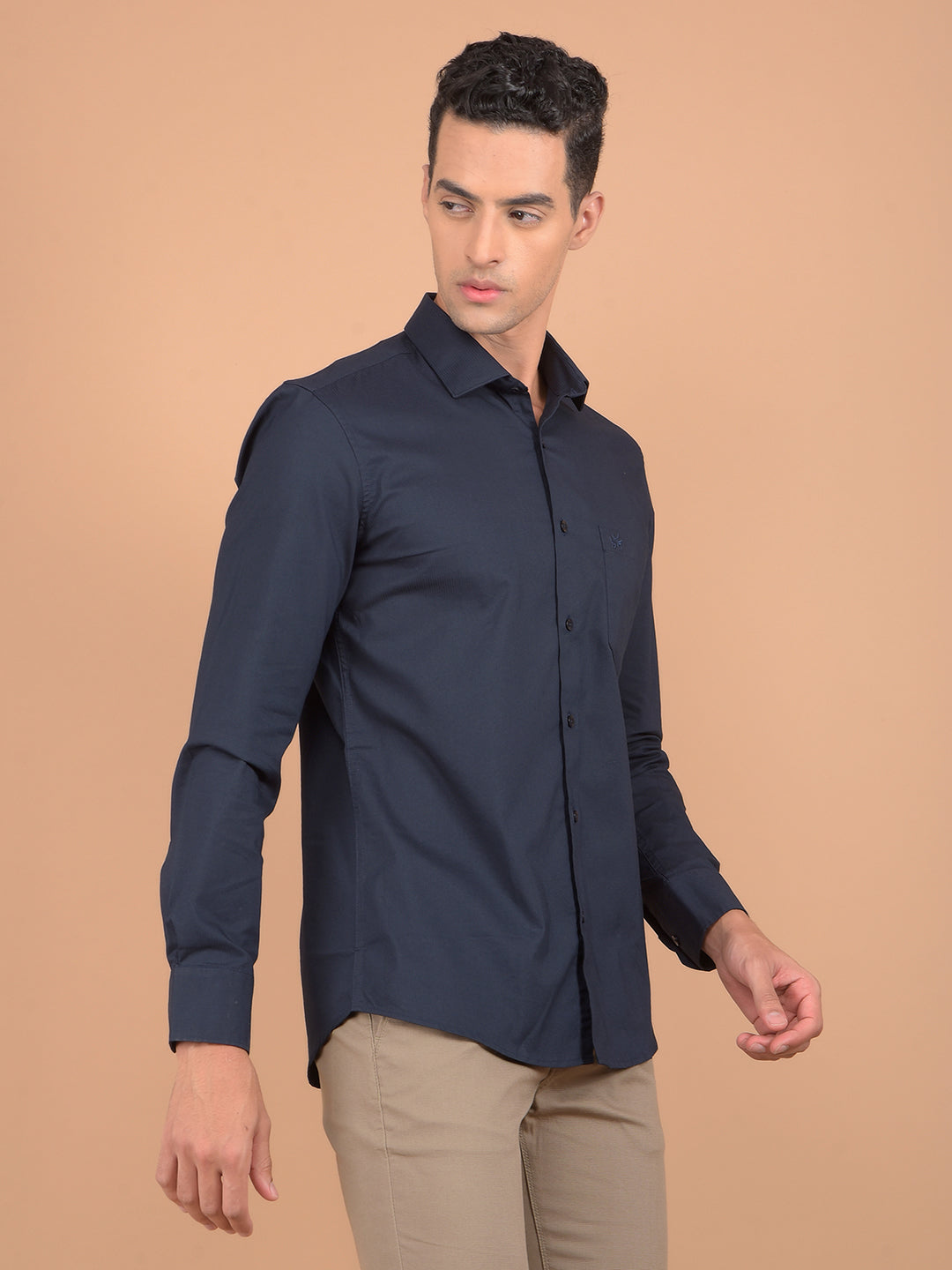 Navy Blue Vertical Stripes Shirt-Men Shirts-Crimsoune Club