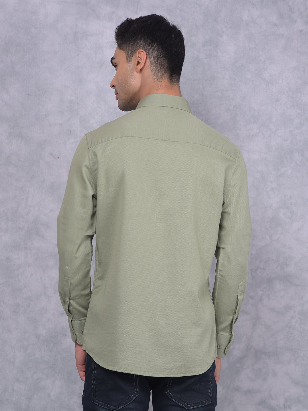 Green Knitted Shirt-Men Shirts-Crimsoune Club