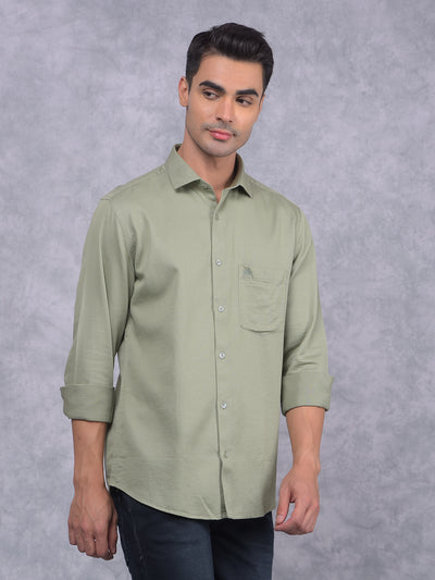 Green Knitted Shirt-Men Shirts-Crimsoune Club