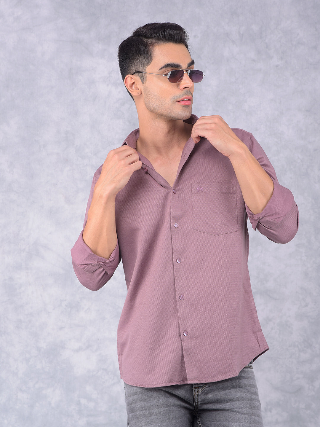 Pink Knitted Shirt-Men Shirts-Crimsoune Club